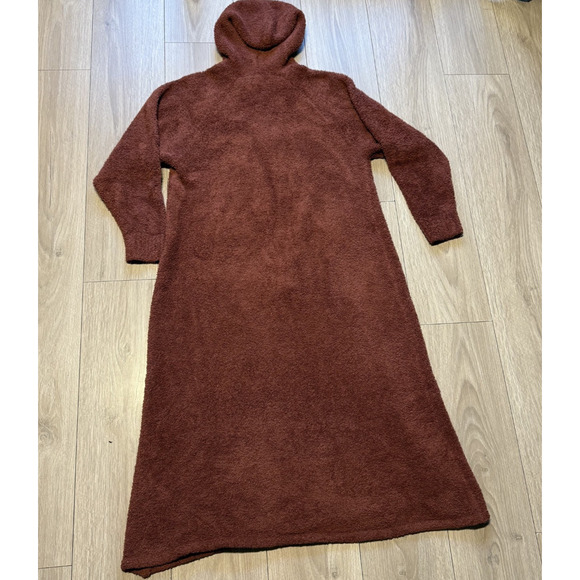 Barefoot Dreams S/M CozyChic Zip Hooded Lounger Robe Brown Soft Cozy - Picture 16 of 16